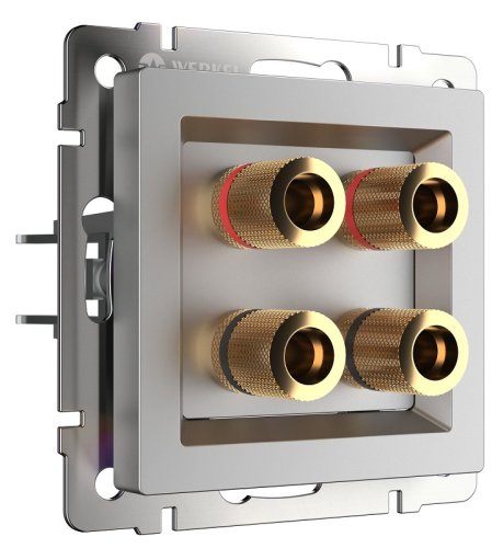 Розетка аудио без рамки Werkel 2-м. серебряный глянцевый фото Розетка аудио без рамки Werkel 2-м. серебряный глянцевый картинка